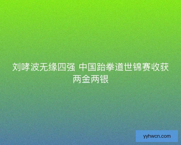 刘哮波无缘四强 中国跆拳道世锦赛收获两金两银